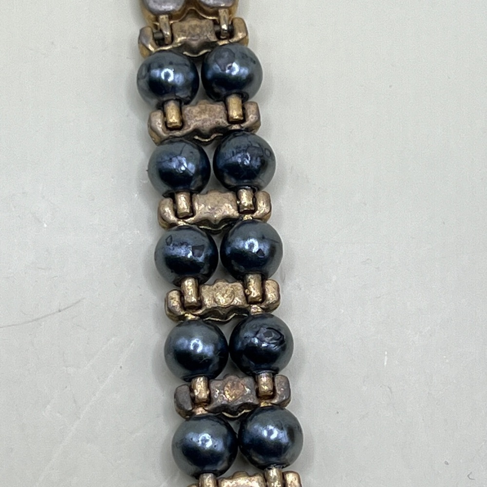 Vtg Saint Laurent Quartz Watch Swiss Movt Gold Tone Faux Pearl Bracelet MOP Dial - Picture 13 of 17